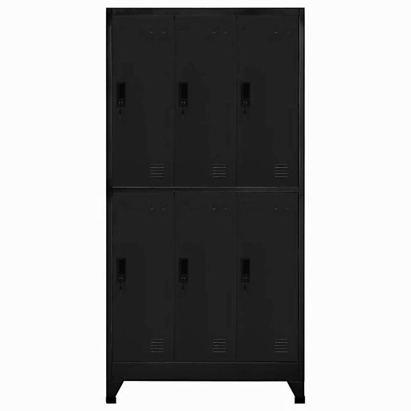 vidaXL Mehrzweckschrank Schließfachschrank Schwarz 90x45x180 cm Stahl günstig online kaufen