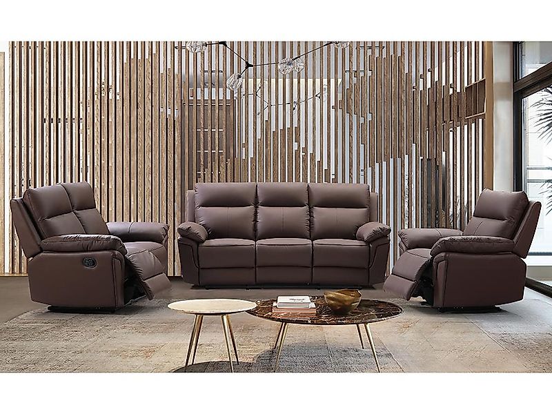 Relaxsessel Fernsehsessel - Büffelleder - Braun - PAKITA günstig online kaufen