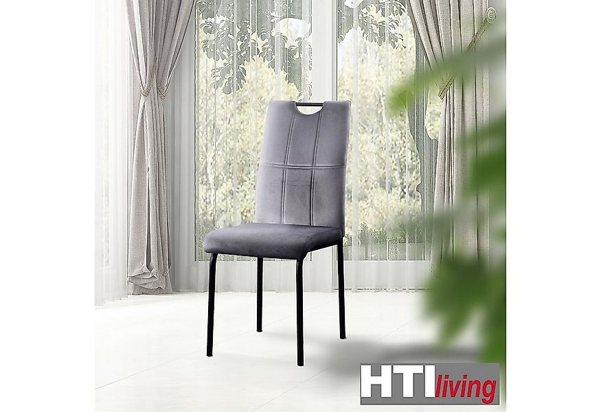 HTI-Living Esszimmerstuhl Stuhl Denton Velvet Grau (Set, 2 St), Esszimmerst günstig online kaufen