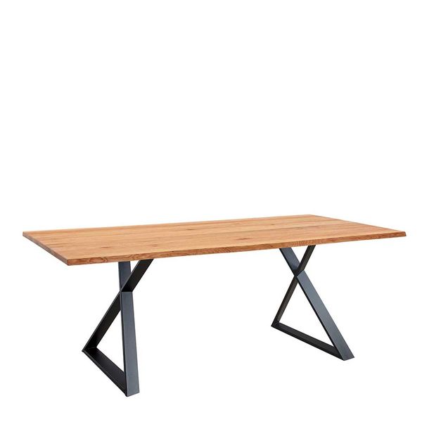 Hochwertiger Küchentisch aus Zerreiche Massivholz natürlicher Baumkante günstig online kaufen