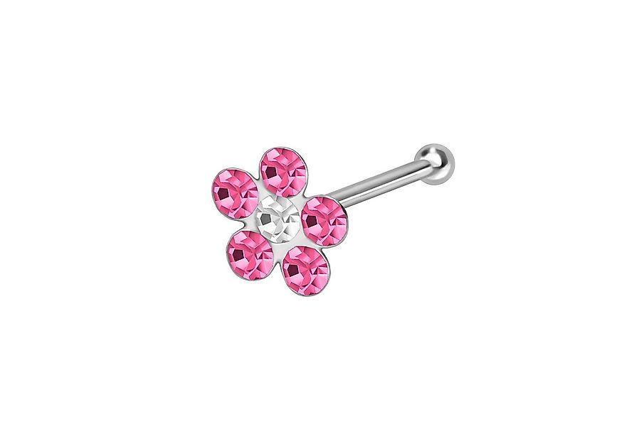PIERCINGLINE Nasenpiercing 925er Silber Nasenstecker Pin KRISTALLBLUME (Nas günstig online kaufen