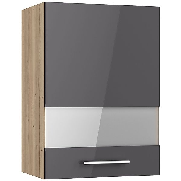 Optifit Oberschrank mit Glassegment Jonte984 50 cm Anthrazit-Wildeiche günstig online kaufen