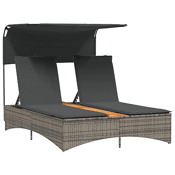 vidaXL Gartenliege Doppel-Sonnenliege mit Dach und günstig online kaufen