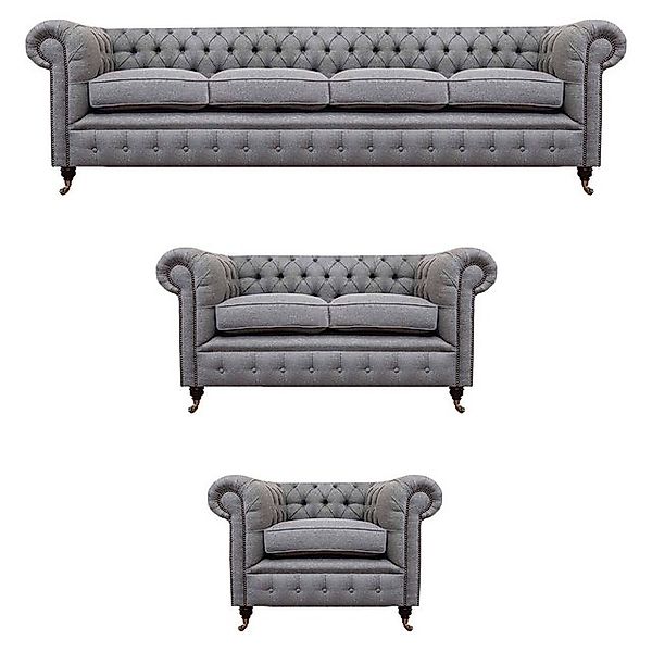 JVmoebel Chesterfield-Sofa Sofagarnitur Stoff Textil Polstersofa Chesterfie günstig online kaufen