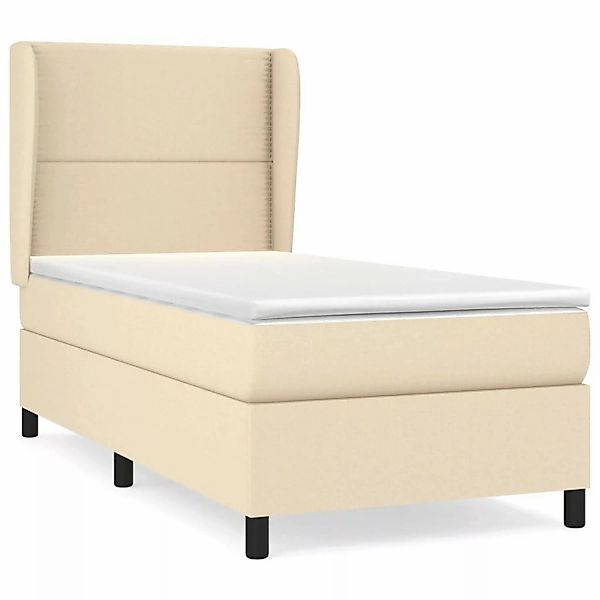 Vidaxl Boxspringbett Mit Matratze Creme 90x200 Cm Stoff günstig online kaufen