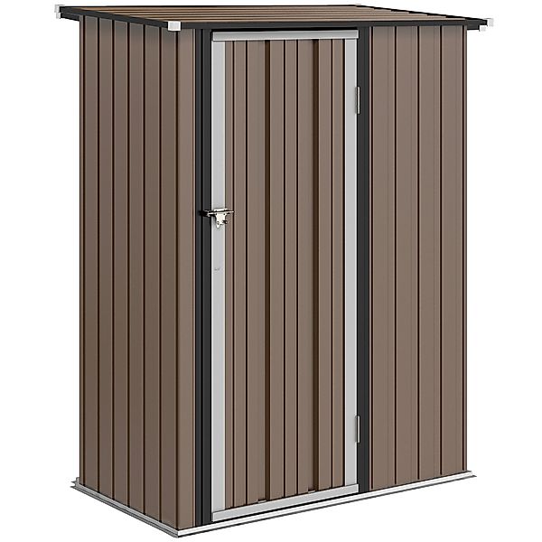 Outsunny Metall Gerätehaus 1,07 m² 142 x 84 x 189 cm Geräteschuppen mit Pul günstig online kaufen