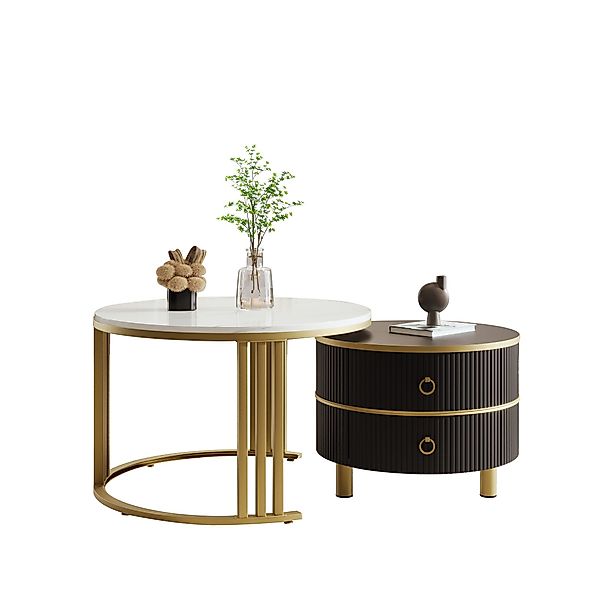 OKWISH Couchtisch 2-in-1 runder Couchtisch (Beistelltisch günstig online kaufen