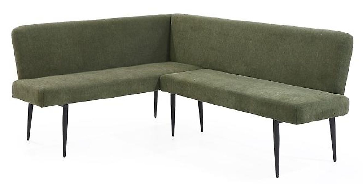 Eckbank langer Schenkel Rechts Webstoff Grün günstig online kaufen