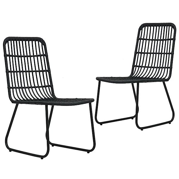 vidaXL Gartenstühle 2 Stk Poly Rattan Schwarz 48584 günstig online kaufen