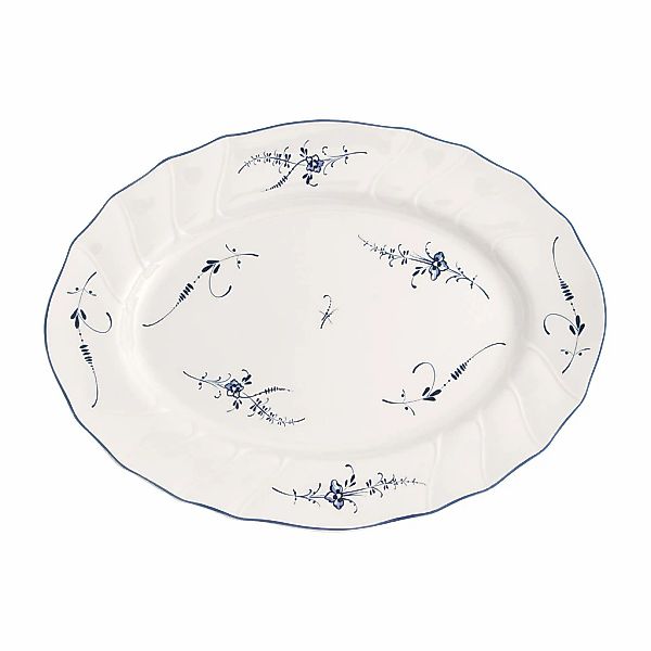 Villeroy & Boch Servierplatte "Platte Vieux Luxembourg 35 x 27 cm weiß-blau günstig online kaufen