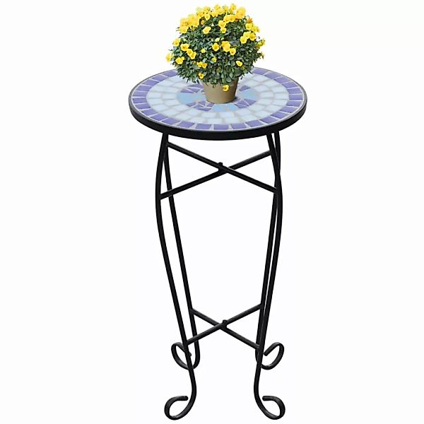 Mosaik Beistelltisch Tisch Bistrotisch Blumenständer Blau günstig online kaufen