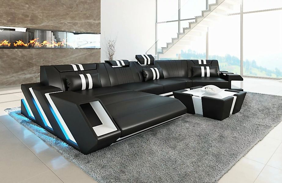 Sofa Dreams Wohnlandschaft Ledercouch Sofa Leder Apollonia C Form Ledersofa günstig online kaufen