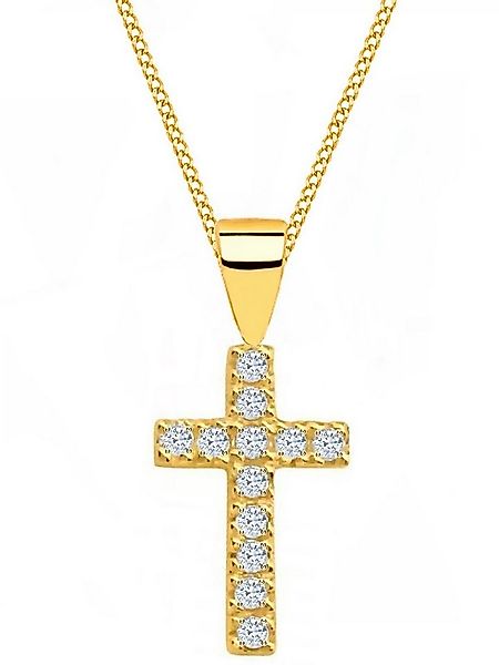 Goldene Hufeisen Kette mit Anhänger Halskette Gold Kreuz 925 24K vergoldet günstig online kaufen
