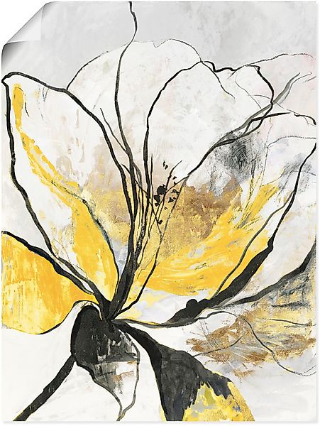 Artland Wandbild Umrissenes Blumenmuster I gelbe günstig online kaufen