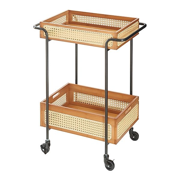 en.casa Servierwagen, »Tervola« Bambus Metall 81 günstig online kaufen