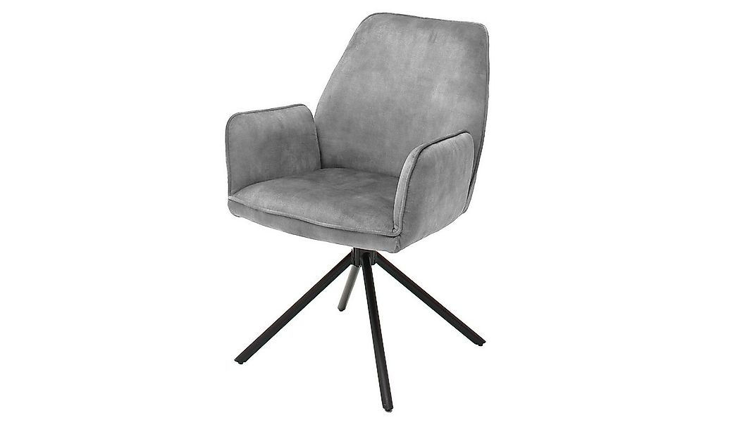 Massivart® Polsterstuhl drehbar, Esszimmerstuhl grau mit Armlehnen, »Ottawa günstig online kaufen