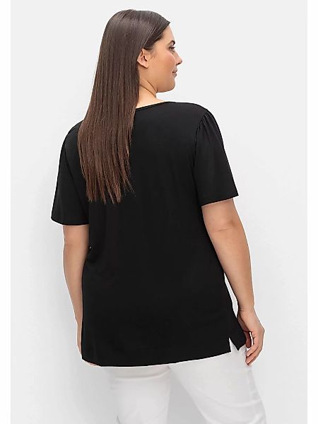 Sheego Rundhalsshirt "Große Größen", mit Flügelärmeln und Cut-out am Aussch günstig online kaufen