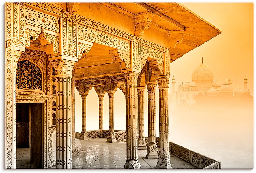 Artland Wandbild "Fort Agra mit Taj Mahal", Gebäude, (1 St.), als Leinwandb günstig online kaufen