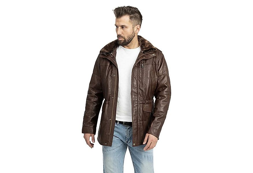 S&A Ledermoden Lederjacke John Abnehmbarer Lammfellkragen günstig online kaufen