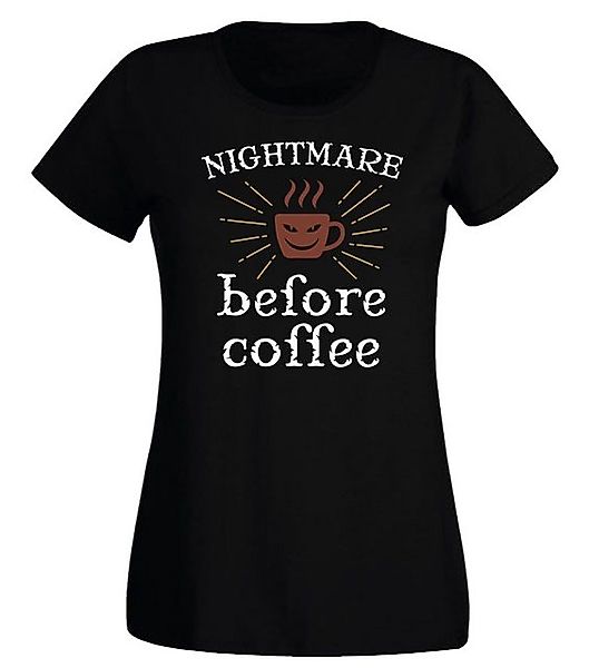 G-graphics T-Shirt Damen T-Shirt - Nightmare before coffee mit trendigem Fr günstig online kaufen
