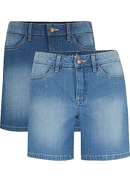 bonprix Shorts (Packung, 2-tlg., 2) aus Baumwolle und Elasthan, mit Eingrif günstig online kaufen