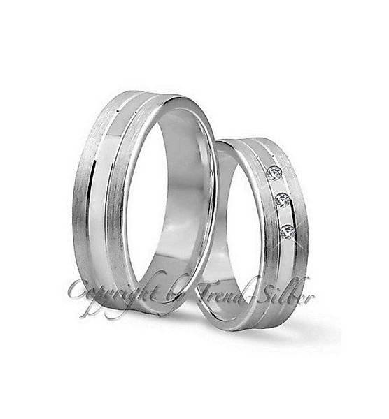 Trauringe123 Trauring Verlobungsringe Eheringe Silber mit & ohne 3 Steinen, günstig online kaufen