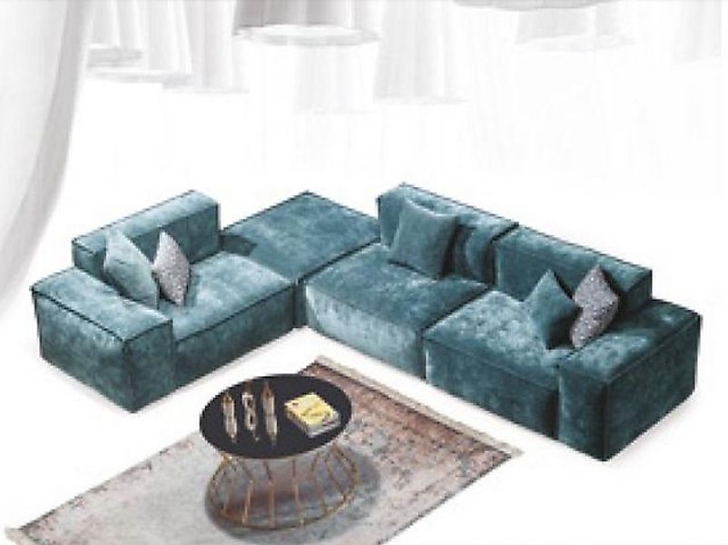 Xlmoebel Ecksofa Neu Blaue Design-Wohnlandschaft mit L-förmigem Ecksofa aus günstig online kaufen