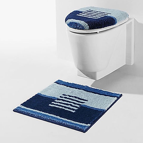 REDBEST Badematte WC-Vorlage "Houston", Höhe 20 mm, eckig, Streifen günstig online kaufen