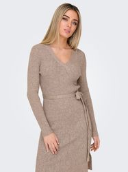 ONLY Strickkleid ONLVENLO L/S RIB WRAP günstig online kaufen