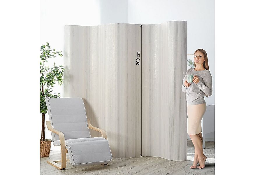 Homestyle4u Paravent Raumteiler Trennwand Bambus Sichtschutz Innen Holz 2 M günstig online kaufen
