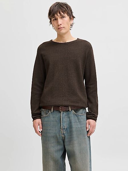 Jack & Jones Rundhalspullover "JJEHILL KNIT CREW NECK NOOS" mit Strukturstr günstig online kaufen