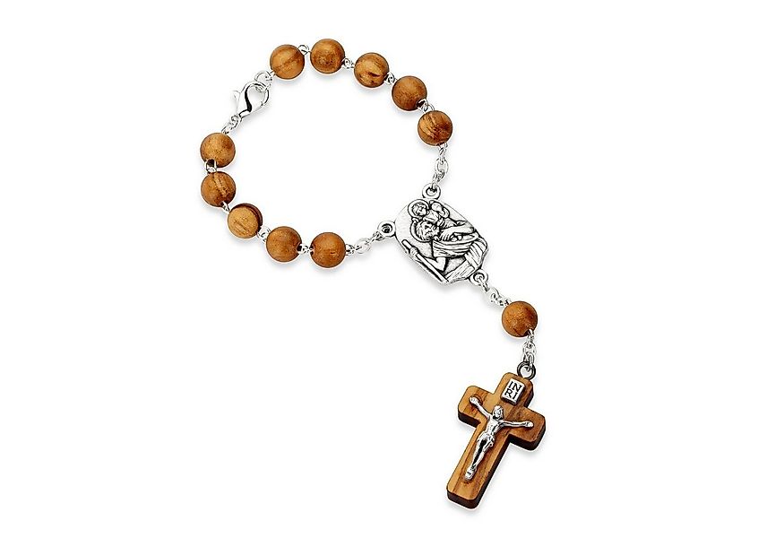 NKlaus Armkette 16 cm Zehner Rosenkranz Heiliger Christophorus Echtholz 3x2 günstig online kaufen
