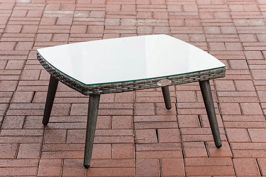 Tisch Ameland Flachrattan 30 cm grau-meliert günstig online kaufen