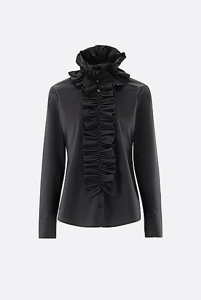 Stehkragenbluse mit abknöpfbarer Rüsche günstig online kaufen