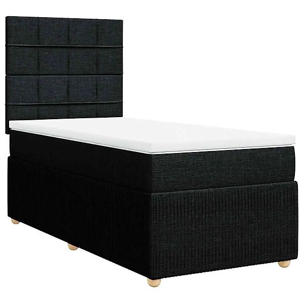 vidaXL Boxspringbett mit Matratze Schwarz 90x200 cm Stoff 3291941 günstig online kaufen