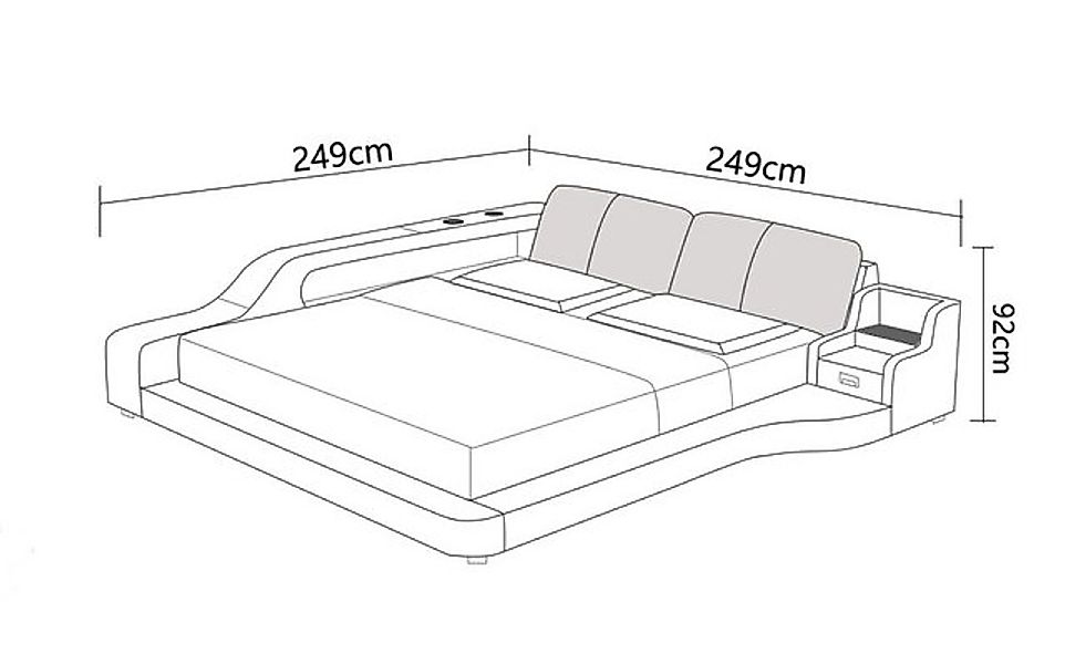 Xlmoebel Bett Luxuriöses Doppelbett mit Polsterung und Designer-Elementen i günstig online kaufen