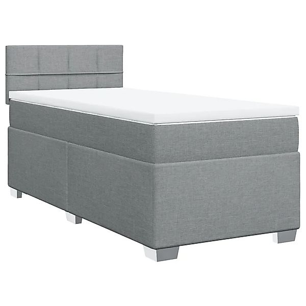 vidaXL Boxspringbett mit Matratze Hellgrau 80x200 cm Stoff 3288015 günstig online kaufen