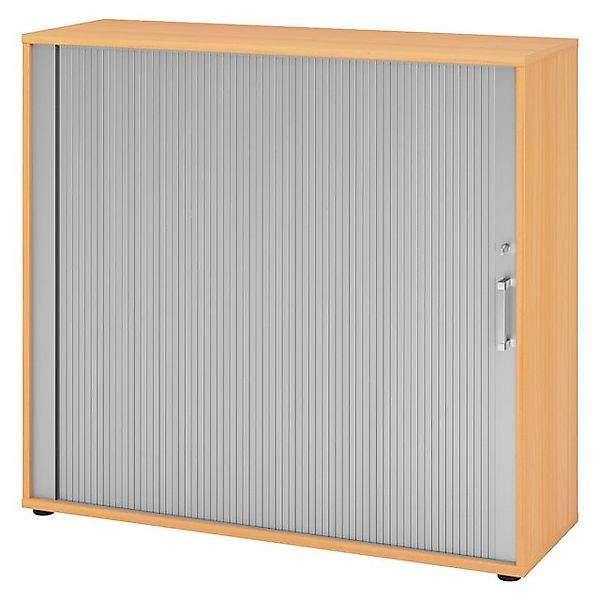 bümö Aktenschrank Rollladenschrank office - 3 Ordnerhöhen Dekor: Buche/Silb günstig online kaufen