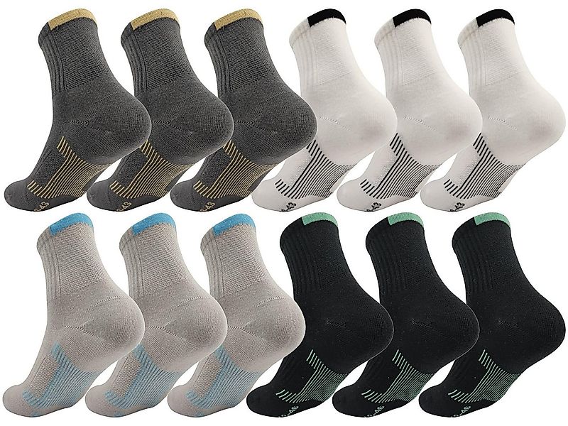 EloModa Sportsocken 12 Paar Herren Sport Sneaker Socken Quarter Socks Kurzs günstig online kaufen