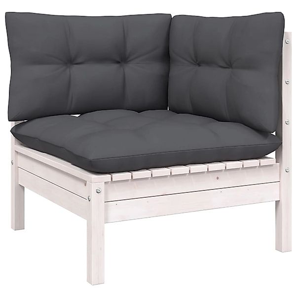 vidaXL 9-tlg Garten-Lounge-Set mit Kissen Weiß Massivholz Kiefer günstig online kaufen