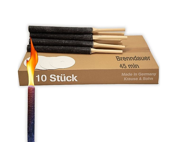 Krause & Sohn Gartenfackel 10 Wachsfackeln mit Tropfschutz 45 Minuten Facke günstig online kaufen