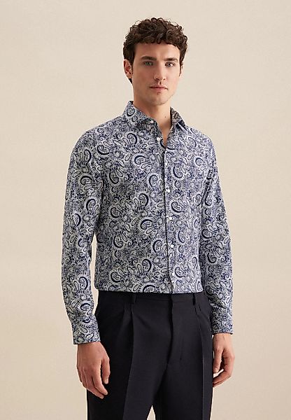 seidensticker Businesshemd "Slim", Slim Langarm Kentkragen Druck günstig online kaufen