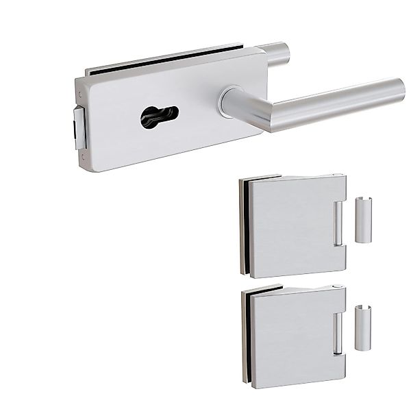 Levidor Glastürbeschlag Studio/Office Eckig Profilzylinder Vorbereitet Alum günstig online kaufen