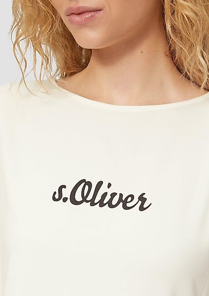 s.Oliver Kurzarmshirt Fließendes Jersey-Shirt mit Artwork günstig online kaufen