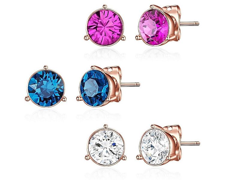 Lulu & Jane Paar Ohrhänger roségold, verziert mit Kristallen von Swarovski® günstig online kaufen