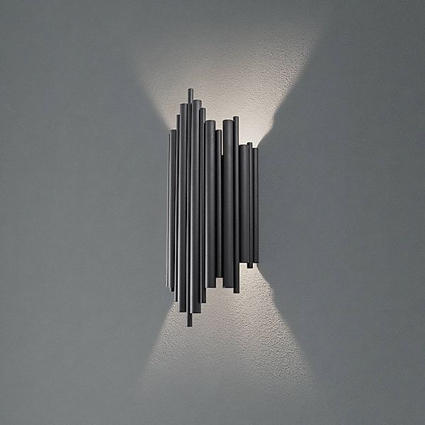 Wandleuchte Reis, schwarz, Metall, Höhe 50 cm günstig online kaufen