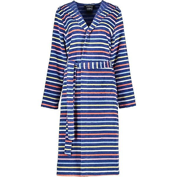 Cawö Damen Bademantel Kapuze 3344 - Farbe: blau-multicolor - 12 - M günstig online kaufen