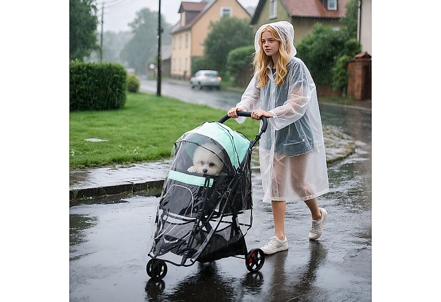 PawHut Hundebuggy 2 in 1, mit Regenschutz, klappbar, mit Kissen, Netzfenste günstig online kaufen
