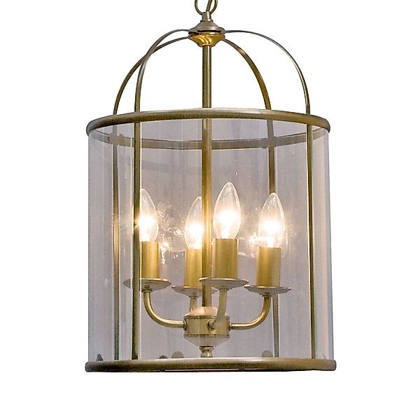 Hängeleuchte Pimpernel, Ø 32 cm, bronze, Glas klar günstig online kaufen