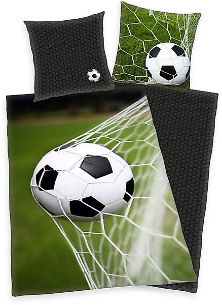Herding Wendebettwäsche Fußball, Renforcé, 2 teilig, günstig online kaufen